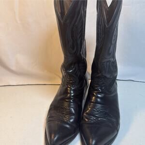 Tony Lama Black Leather Western Cowboy Boots Men’s Size 10..5